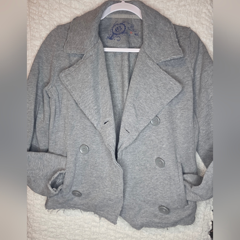 Women's Gap Gray Double-Breasted Jacket - image 1